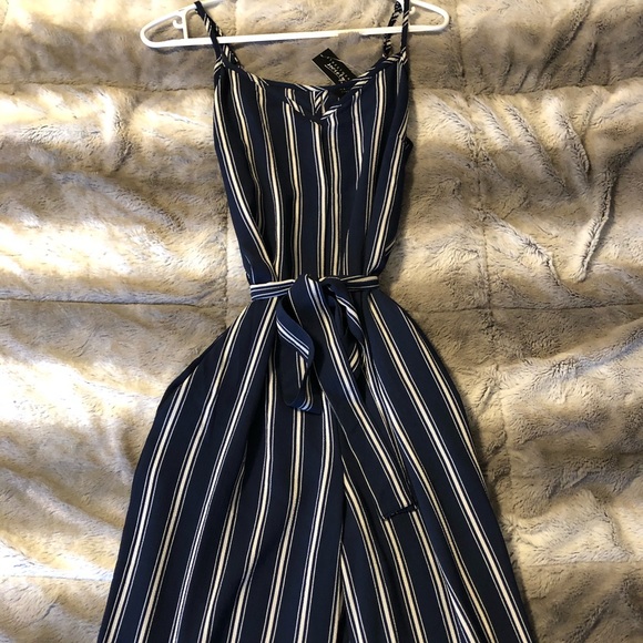 Full Length Striped Jumpsuit - Picture 1 of 2